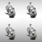 Service Caster 3 Inch SS Gray Polyurethane Wheel Swivel 12mm Threaded Stem Caster Set Brake SCC-SSTS20S314-PPUB-TLB-M1215-4 - alternate 1